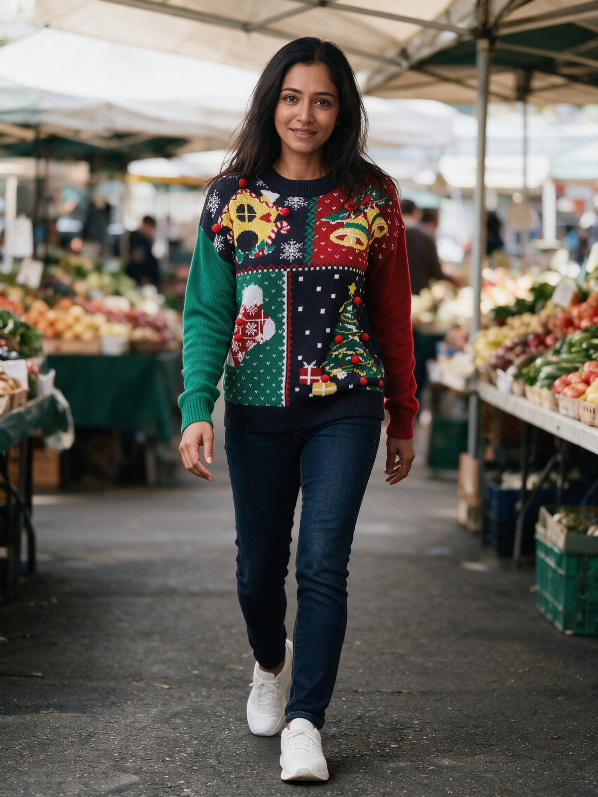 Marte - Women's Patchwork Party Sweater - view 4