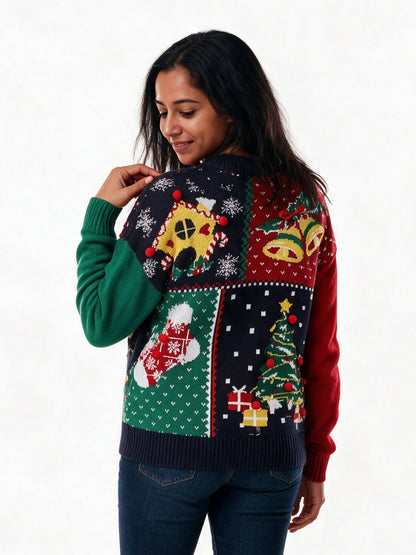 Marte - Women's Patchwork Party Sweater - view 5