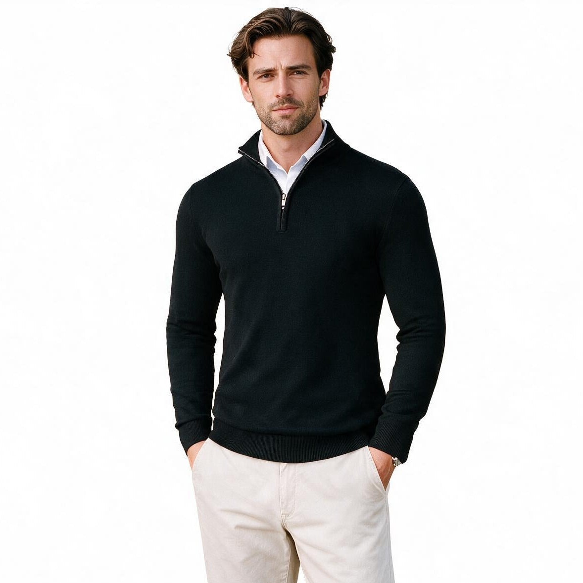 Mason - Elegant Men's Half-Zip Sweater