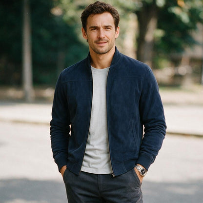 Mateo - Lightweight Suede Men's Bomber Jacket