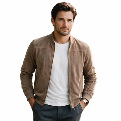 Mateo - Lightweight Suede Men's Bomber Jacket