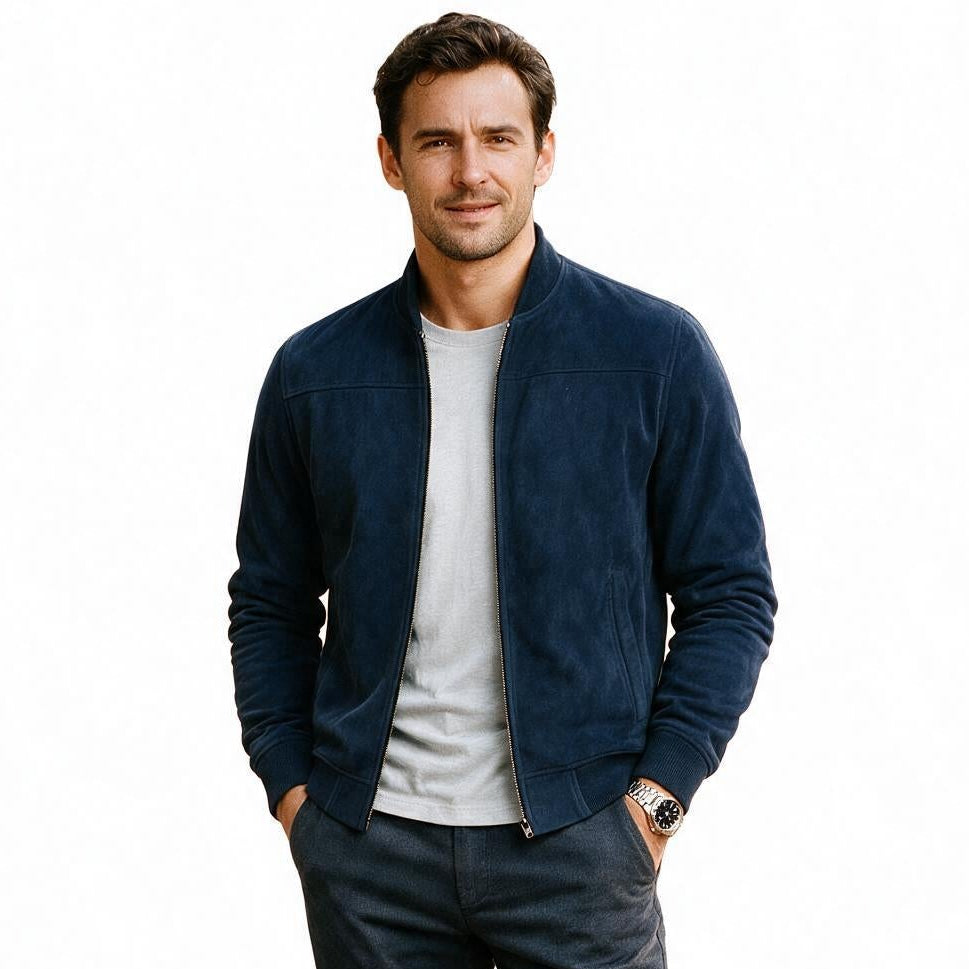 Mateo - Lightweight Suede Men's Bomber Jacket