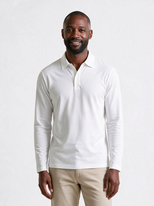 Matteo - Men's Slim Fit Long Sleeve Polo Shirt - view 1