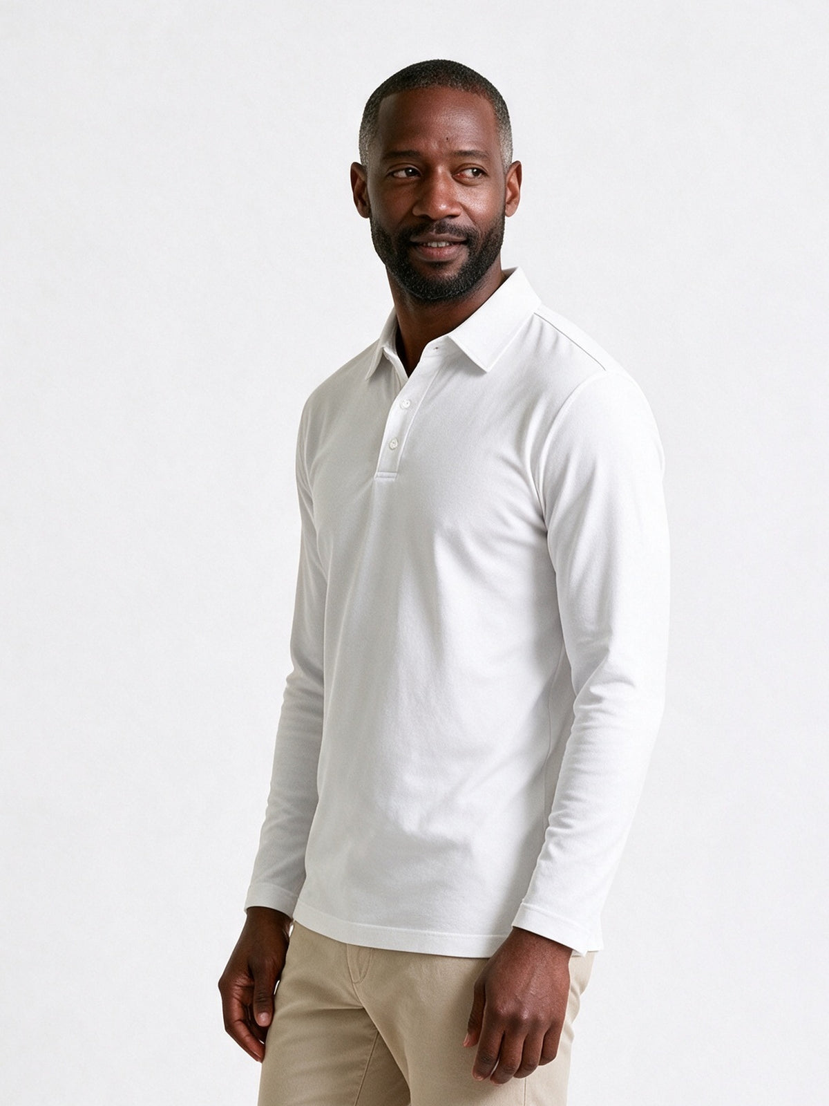 Matteo - Men's Slim Fit Long Sleeve Polo Shirt - view 2