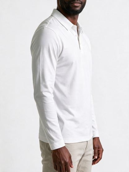 Matteo - Men's Slim Fit Long Sleeve Polo Shirt - view 3