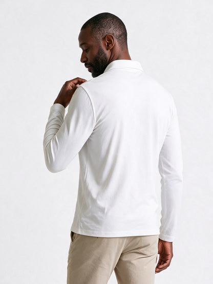 Matteo - Men's Slim Fit Long Sleeve Polo Shirt - view 5