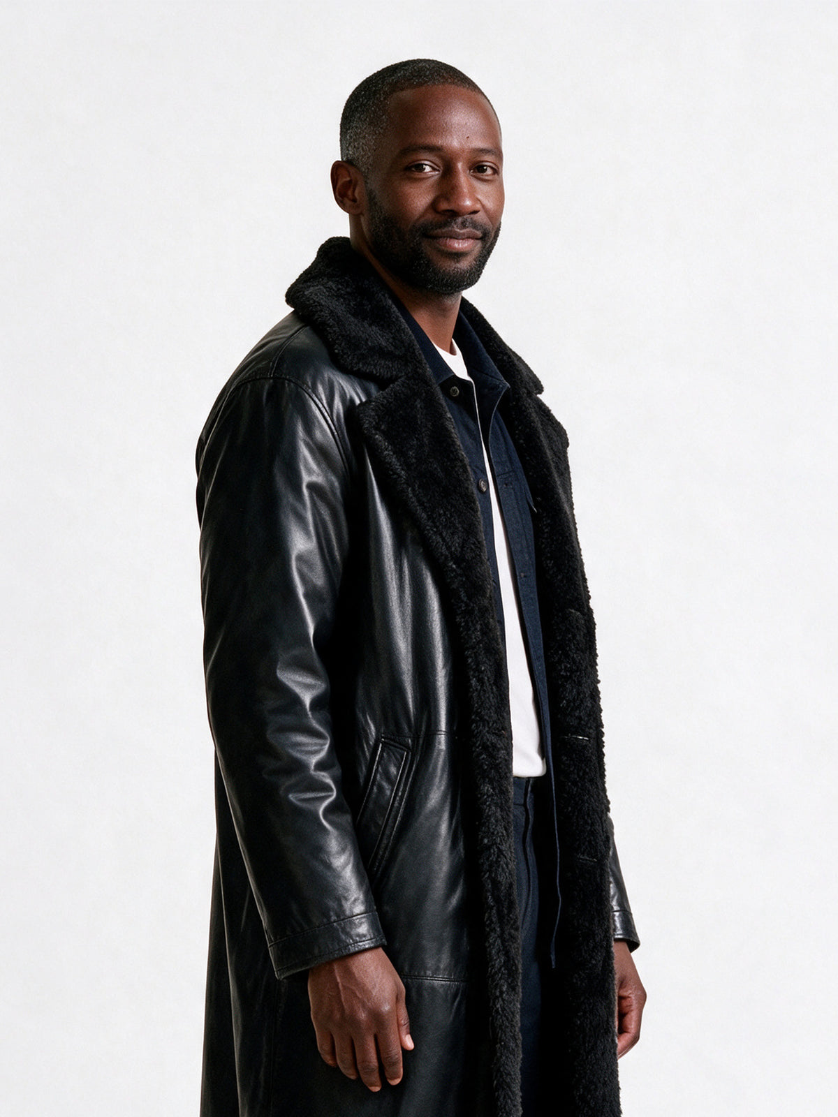 Matthew - Men's Reversible Plush Lined Longline Overcoat - view 3