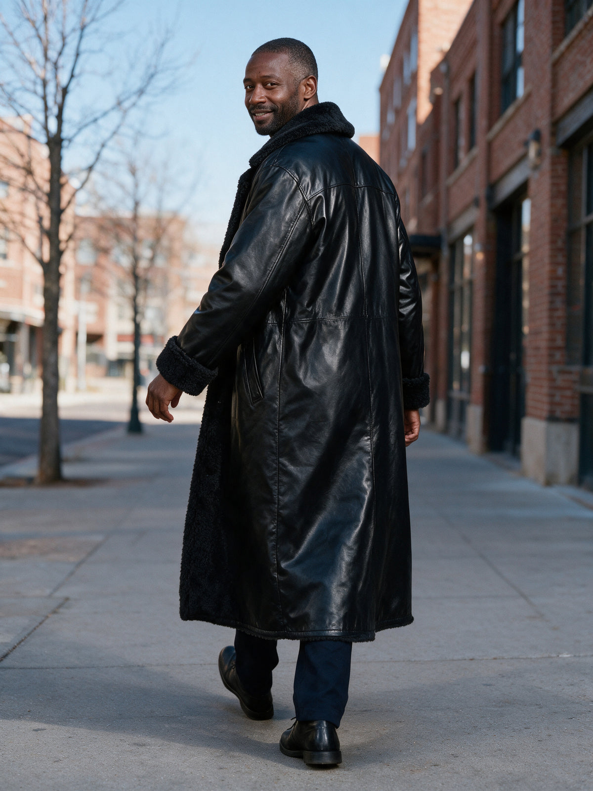 Matthew - Men's Reversible Plush Lined Longline Overcoat - view 4