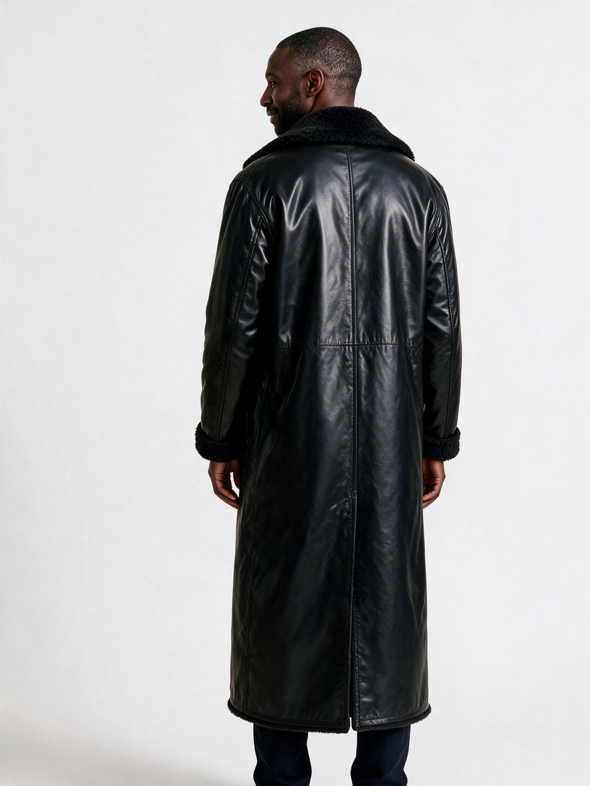 Matthew - Men's Reversible Plush Lined Longline Overcoat - view 5