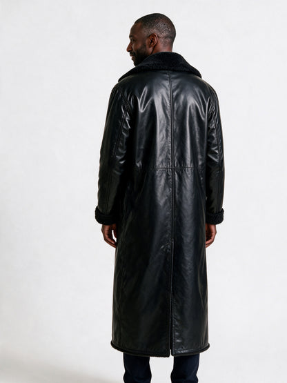 Matthew - Men's Reversible Plush Lined Longline Overcoat - view 5