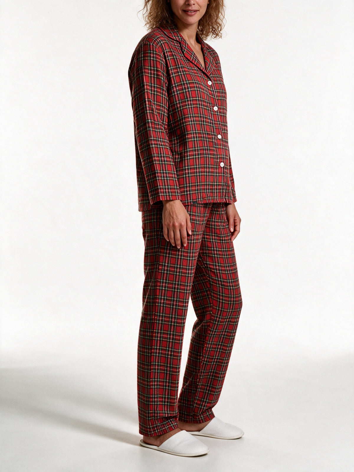 Melissa - Women's Red Plaid Long Sleeve Pajama Set - view 3