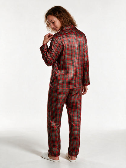 Melissa - Women's Red Plaid Long Sleeve Pajama Set - view 5