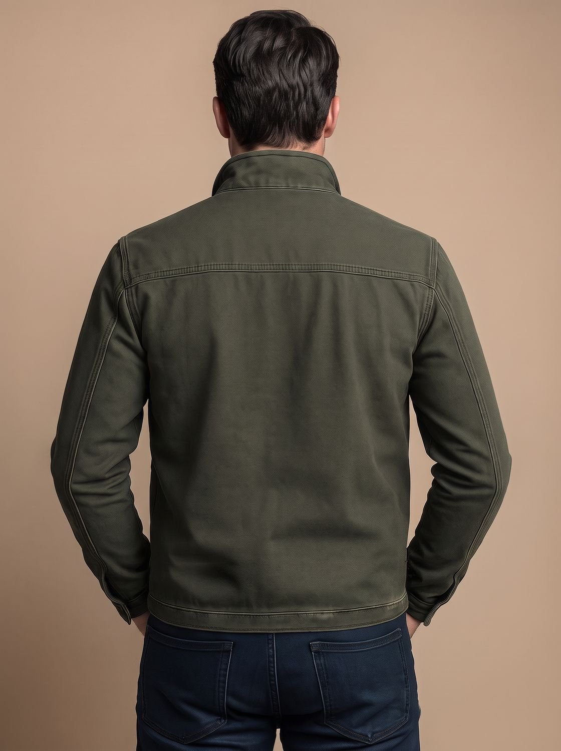 Sebastian - Men's Stand Collar Zip-Up Jacket with Chest Pockets