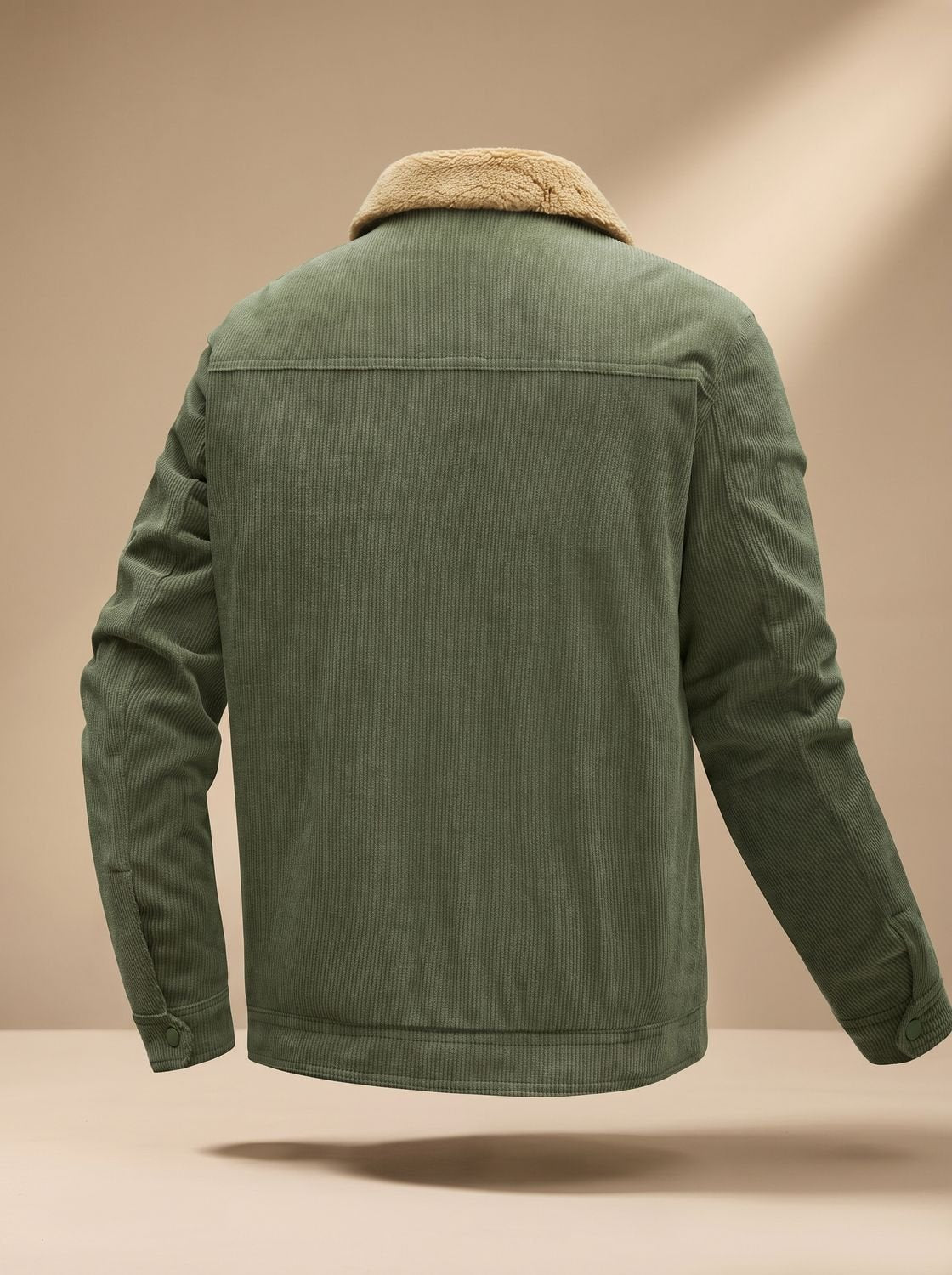 Alexander - Textured Snap-Front Jacket with Plush Collar for Men
