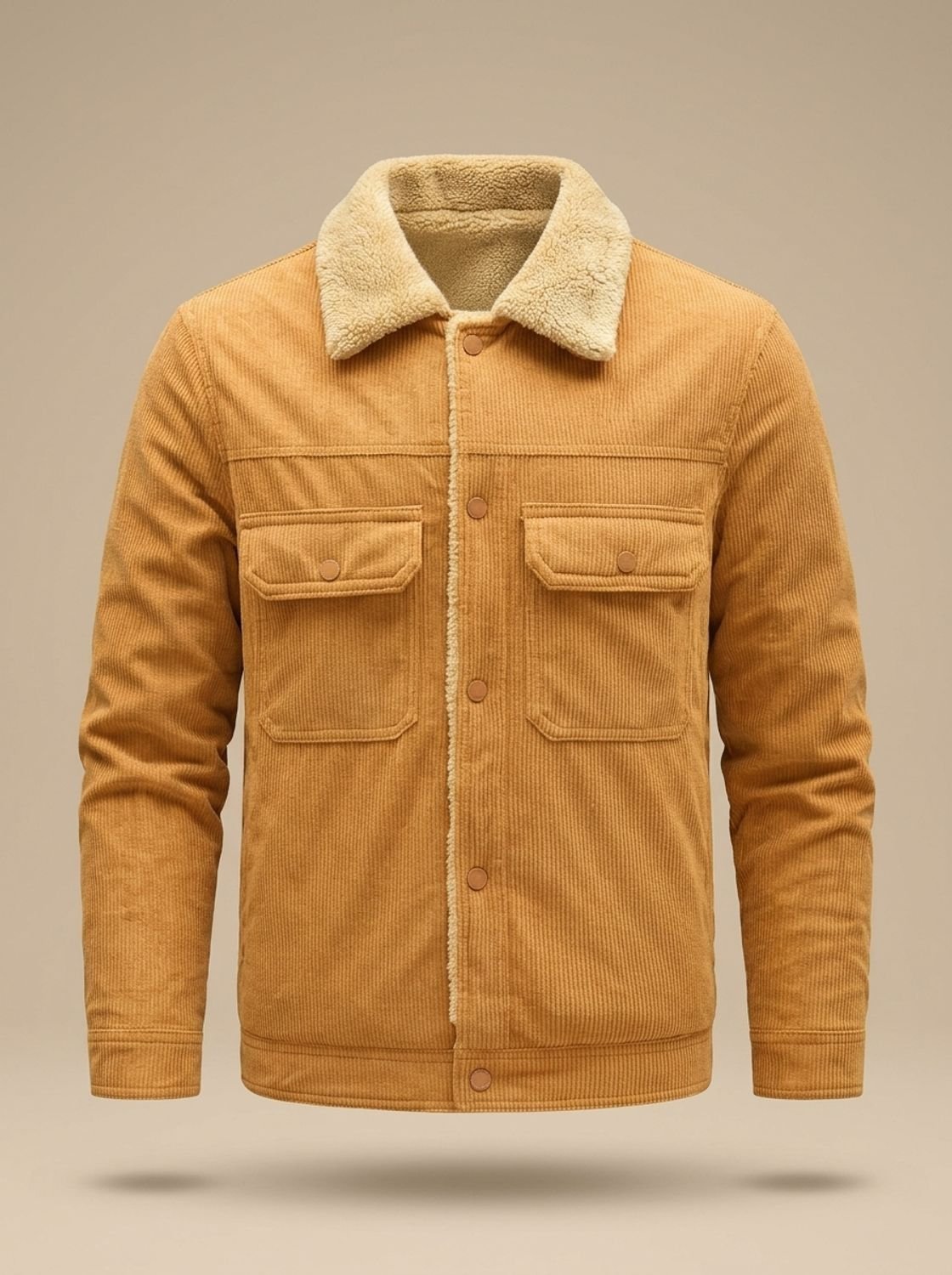 Alexander - Textured Snap-Front Jacket with Plush Collar for Men
