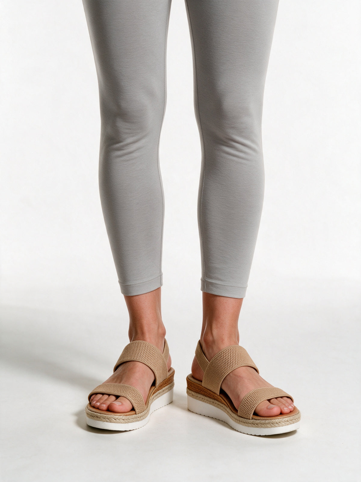 Merill - Stretch Strap Espadrille Wedge Sandals - Brown