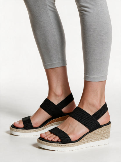 Merill - Stretch Strap Espadrille Wedge Sandals - view 3