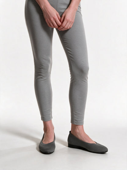 Mhyraene - Knit Slip-On Ballet Flats - Gray
