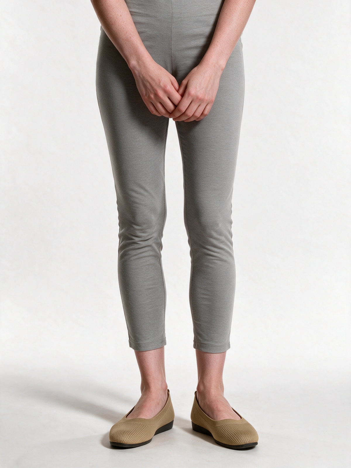 Mhyraene - Knit Slip-On Ballet Flats - Khaki