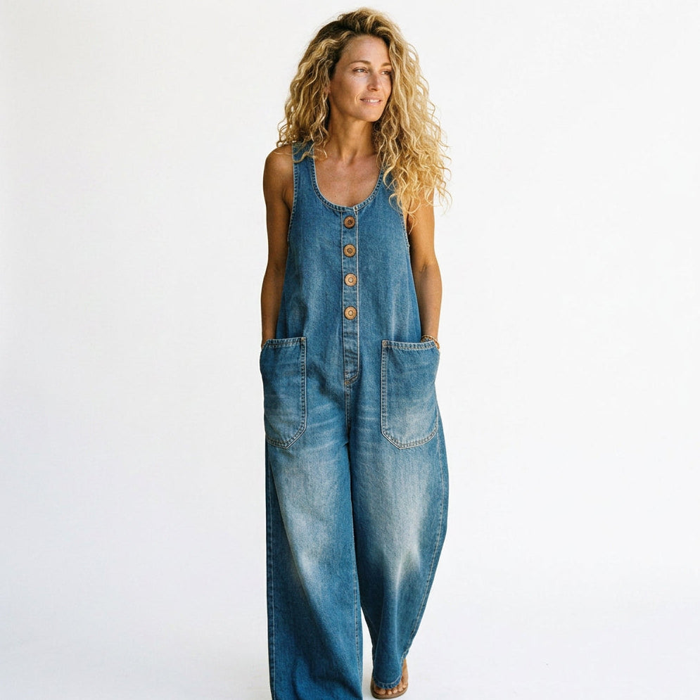 Mia - Vintage Washed Overalls for Women