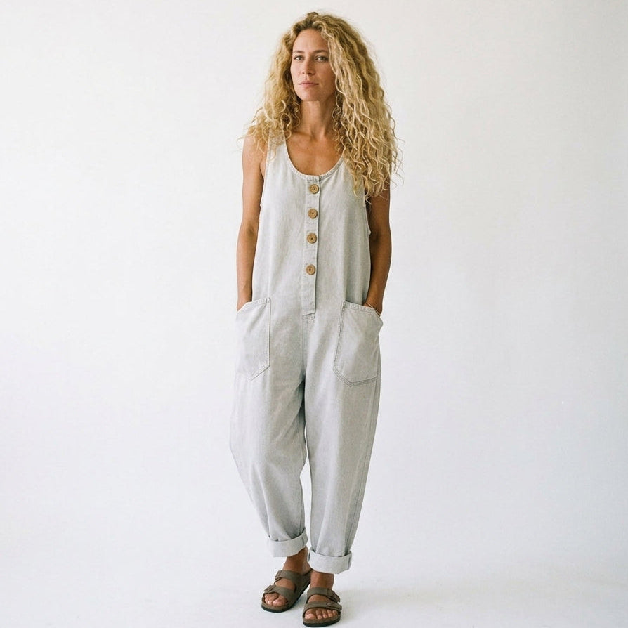 Mia - Vintage Washed Overalls for Women