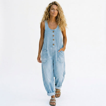 Mia - Vintage Washed Overalls for Women