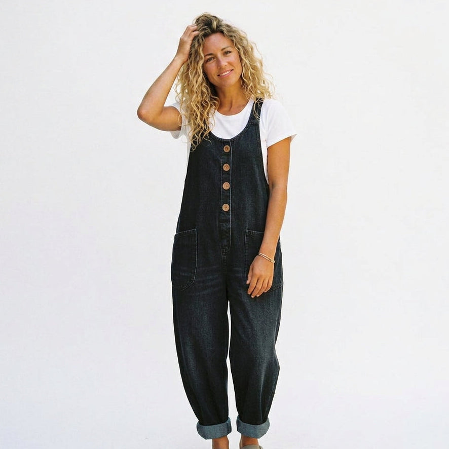 Mia - Vintage Washed Overalls for Women