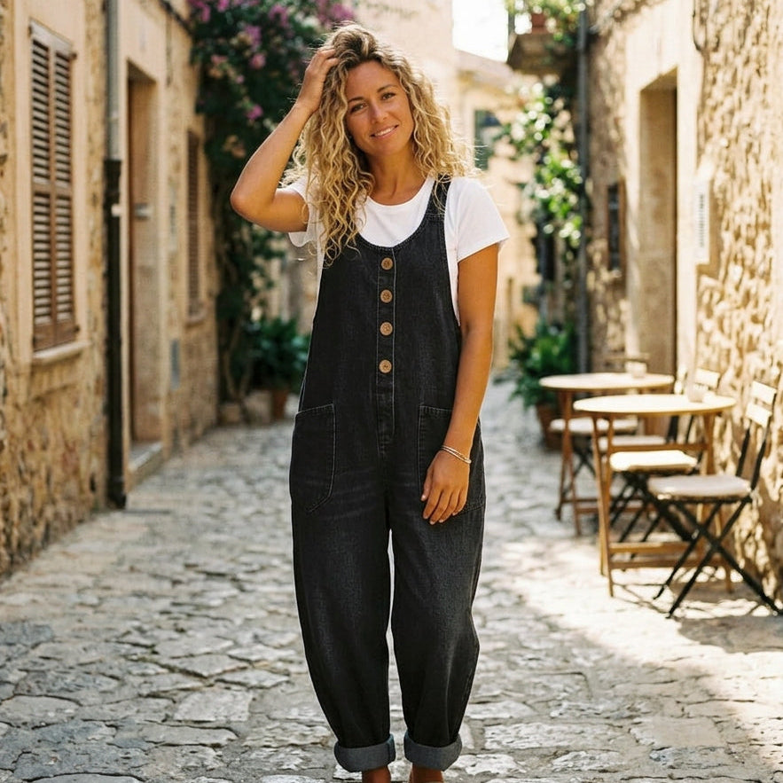 Mia - Vintage Washed Overalls for Women