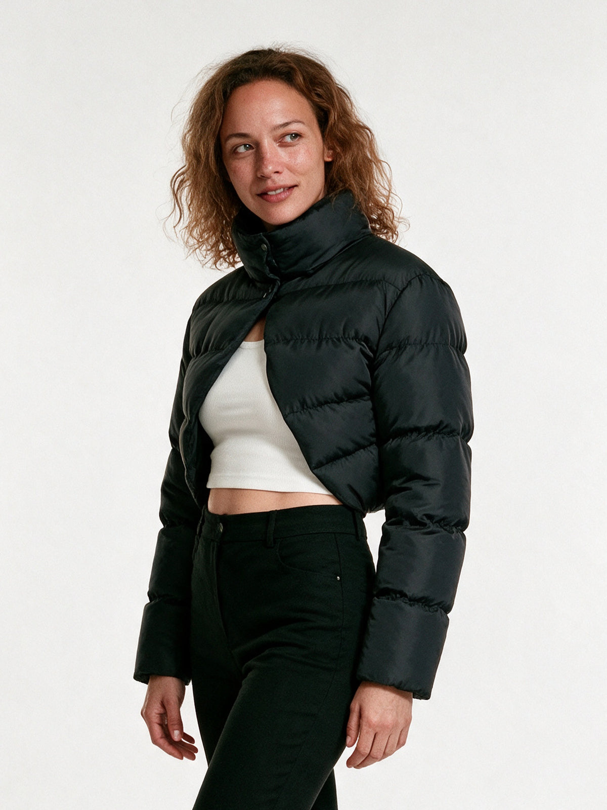 Nadia - Chic Cropped Puffer Jacket for Women - view 2