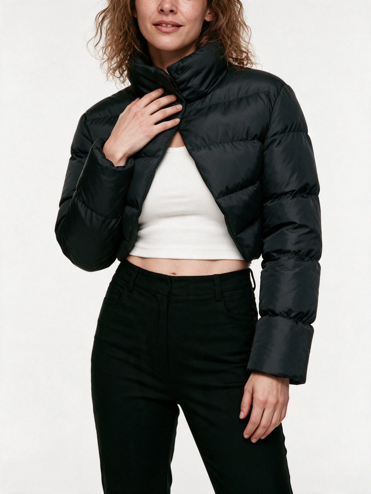Nadia - Chic Cropped Puffer Jacket for Women - view 3