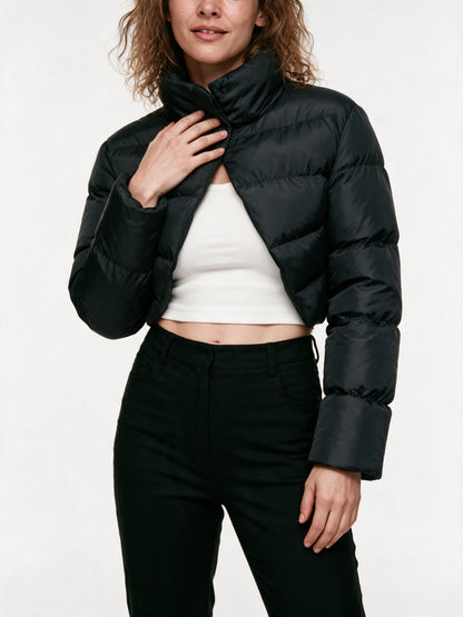 Nadia - Chic Cropped Puffer Jacket for Women - view 3