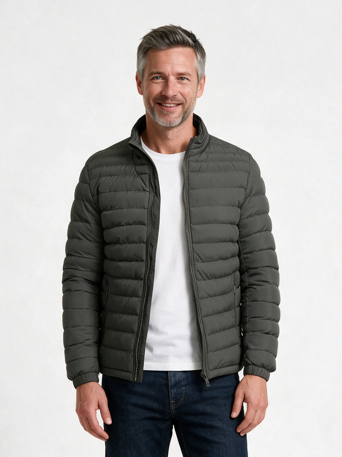 Nils - Men's Stand Collar Quilted Puffer Jacket - view 1