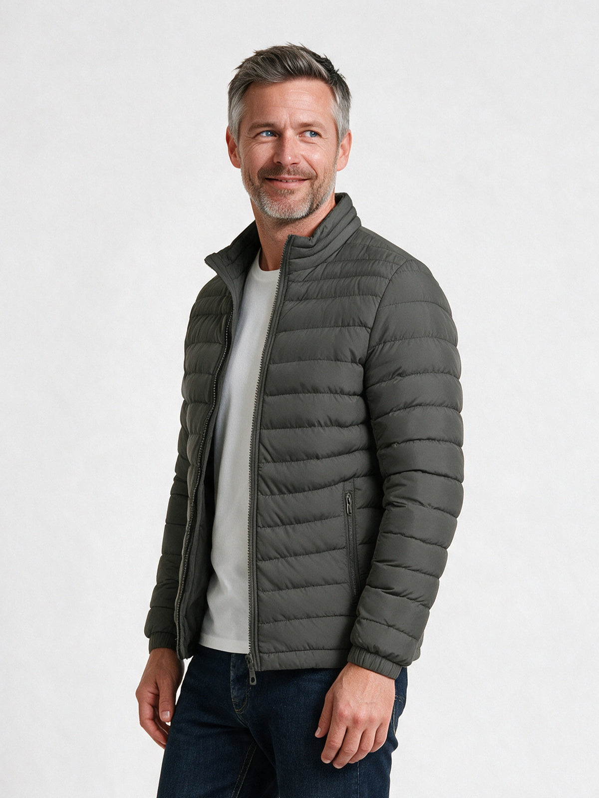 Nils - Men's Stand Collar Quilted Puffer Jacket - view 2