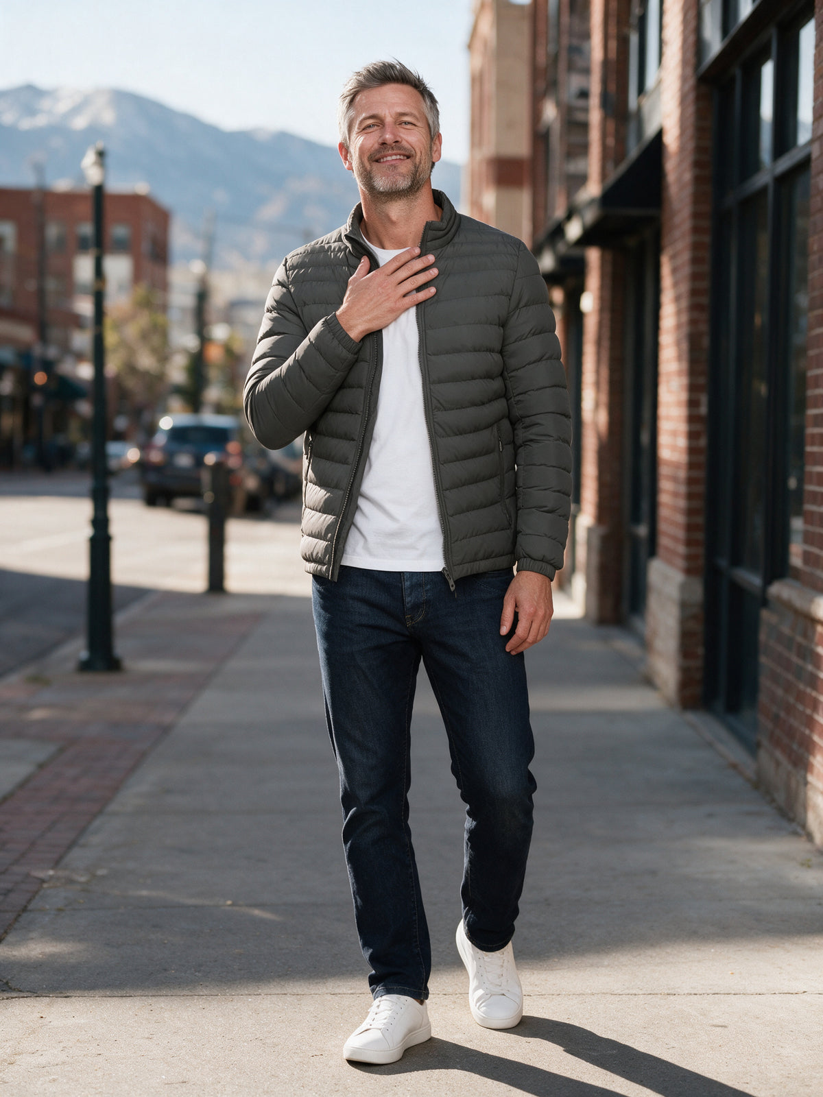 Nils - Men's Stand Collar Quilted Puffer Jacket - view 4