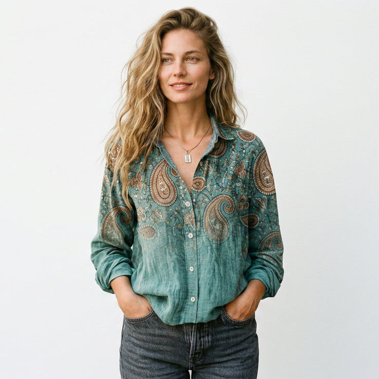 Sophia - Vintage Floral Womens Shirt