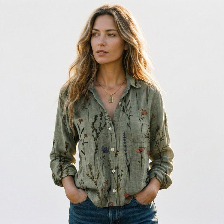 Sophia - Vintage Floral Womens Shirt