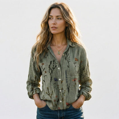 Sophia - Vintage Floral Womens Shirt