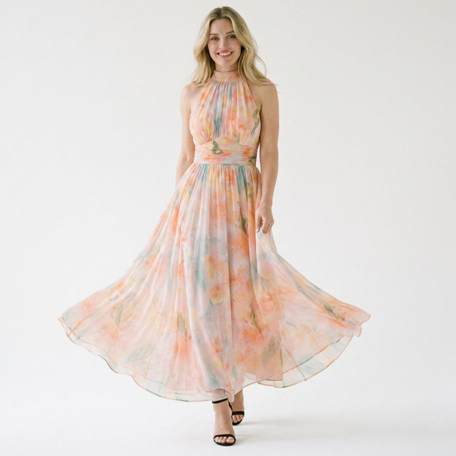 Olivia - Ethereal Floral Maxi Dress for Women