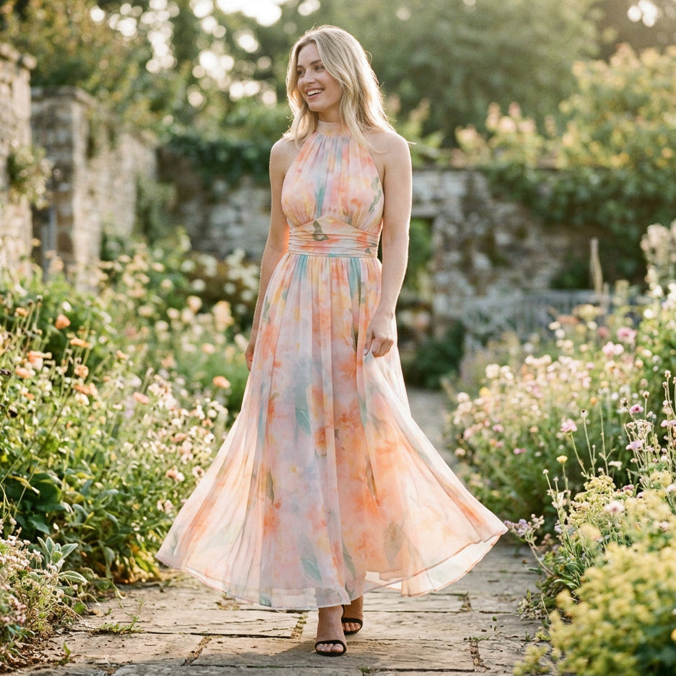 Olivia - Ethereal Floral Maxi Dress for Women