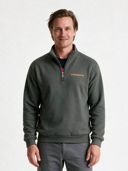 Olof - Men's Quarter Zip Stand Collar Sweatshirt - Slate