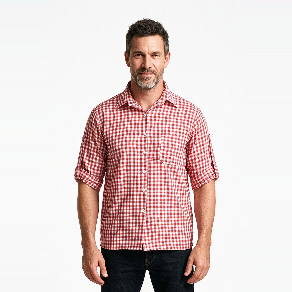 Anton - Bavarian Gingham Check Trachten Shirt