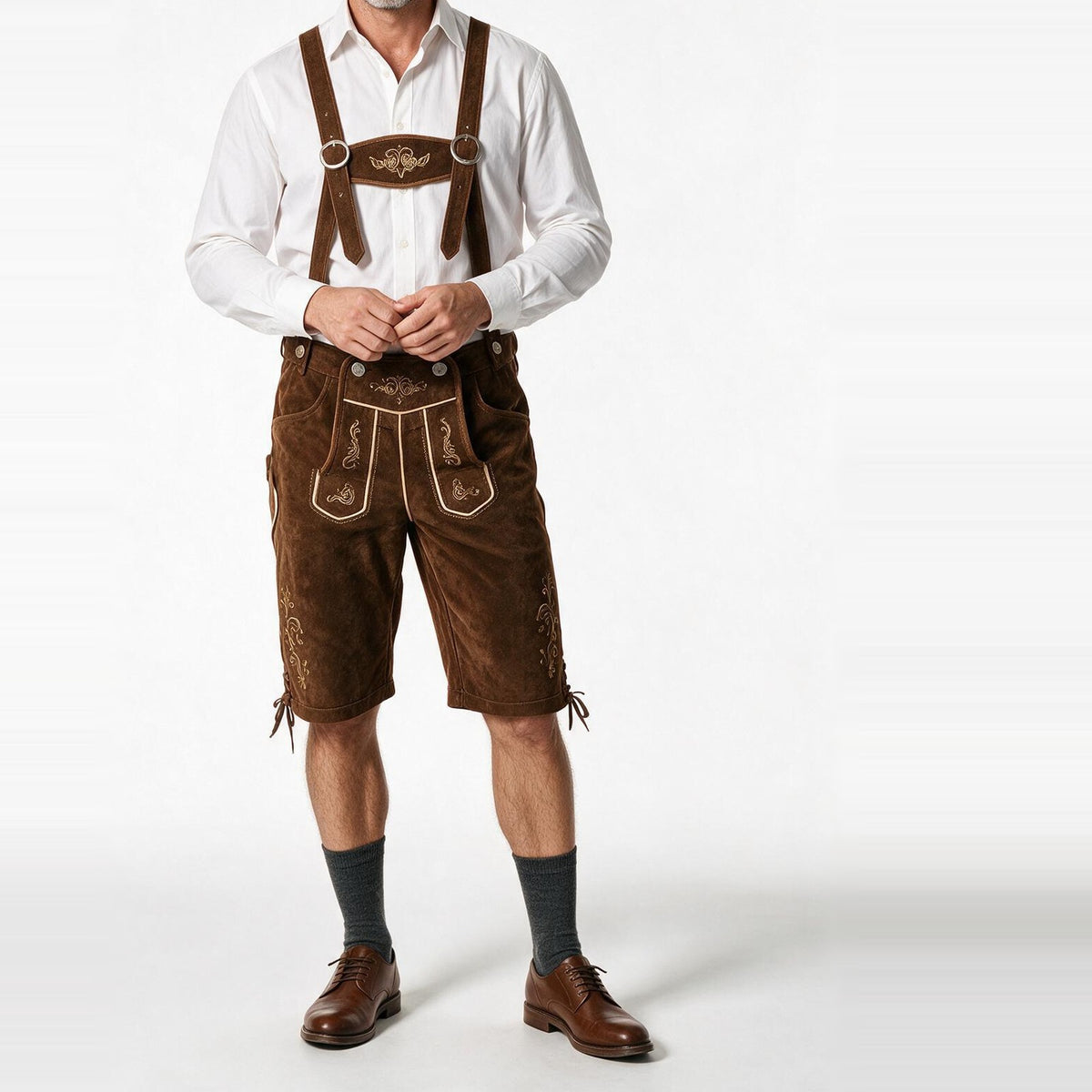 Rupert - Knee-Length Lederhosen with Braces