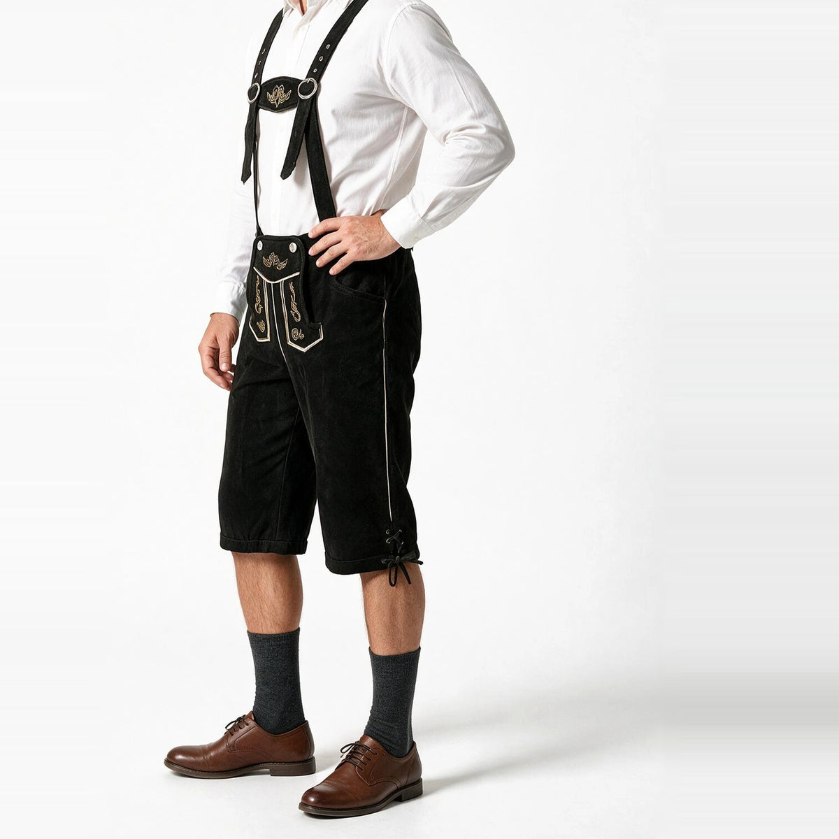Rupert - Knee-Length Lederhosen with Braces
