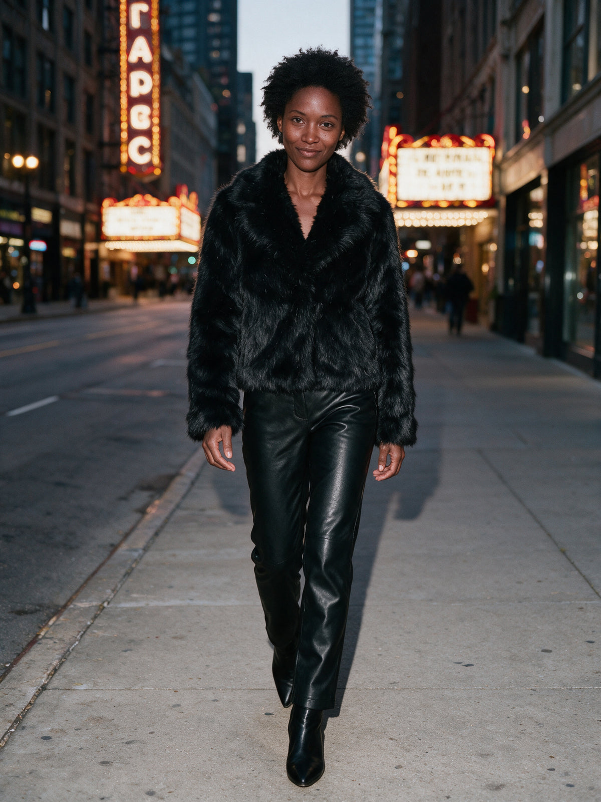 Ophelia - Elegant Women's Cropped Faux Fur Jacket - view 4