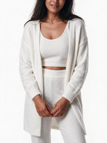 Ottilie - Women's Fluffy Three Piece Lounge Set with Long Cardigan - view 3