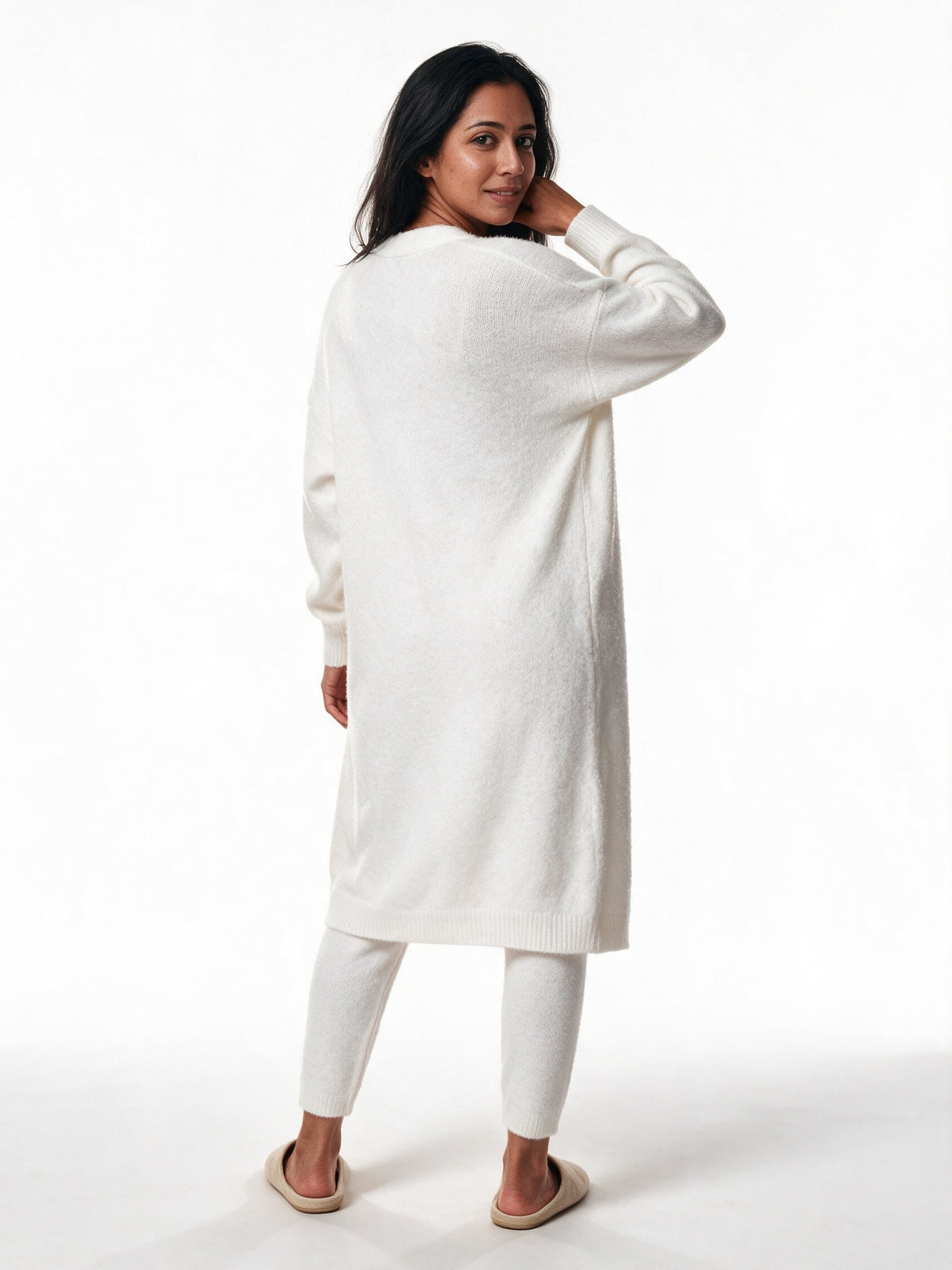 Ottilie - Women's Fluffy Three Piece Lounge Set with Long Cardigan - view 5