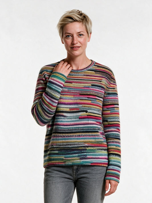 Ottoline - Women's Multicolour Stripe Crew Neck Sweater - view 1