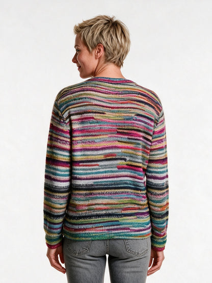 Ottoline - Women's Multicolour Stripe Crew Neck Sweater - view 5