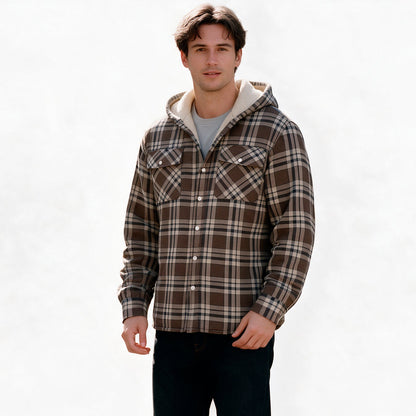 Patrick - Men's Sherpa-Lined Flannel Shirt Jacket