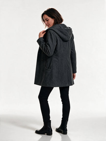 Penelope - Double-Breasted Lapel Coat with Patch Pockets - view 5